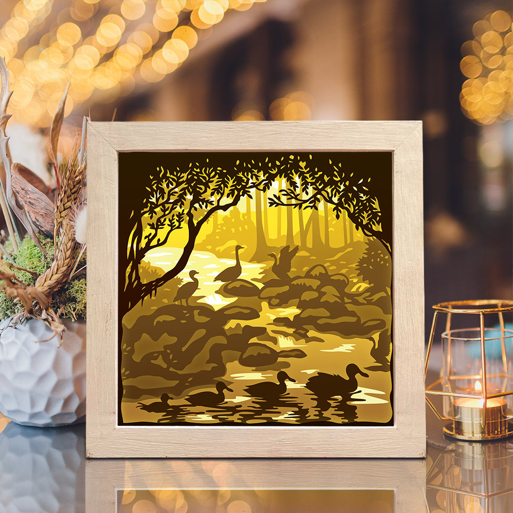 Ducks – 3D Lightbox SVG File for Cricut & Silhouette