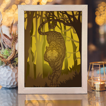 Tiger 2 – 3D Lightbox SVG File for Cricut & Silhouette
