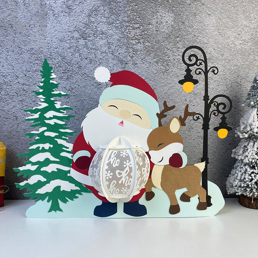 Santa Claus - 3D Christmas Lantern File - Cricut File  - VEKTOR KRAFT