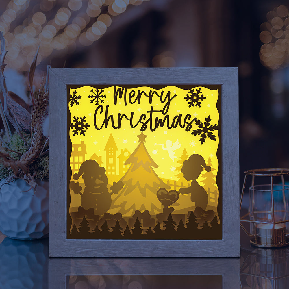 Merry Christmas 19 – 3D Lightbox SVG File for Cricut & Silhouette