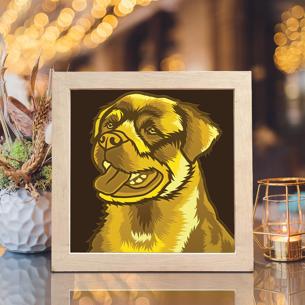 Rottweiler – 3D Lightbox SVG File for Cricut & Silhouette