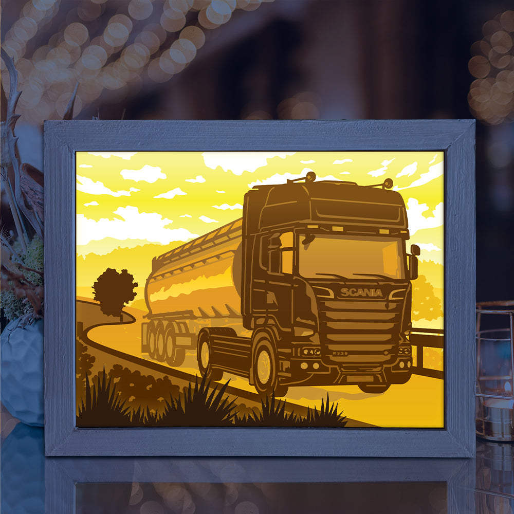 Scania Trucks – 3D Lightbox SVG File for Cricut & Silhouette