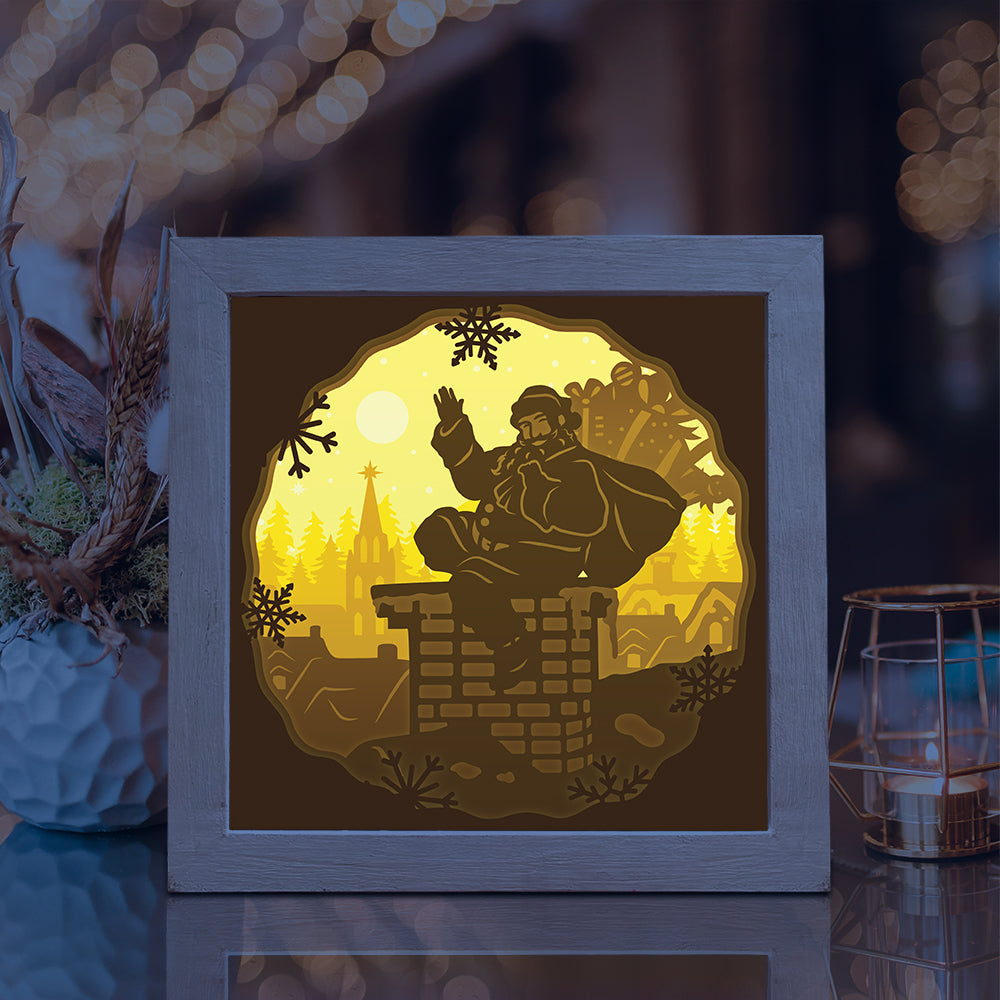 Santa Claus 13 – 3D Lightbox SVG File for Cricut & Silhouette