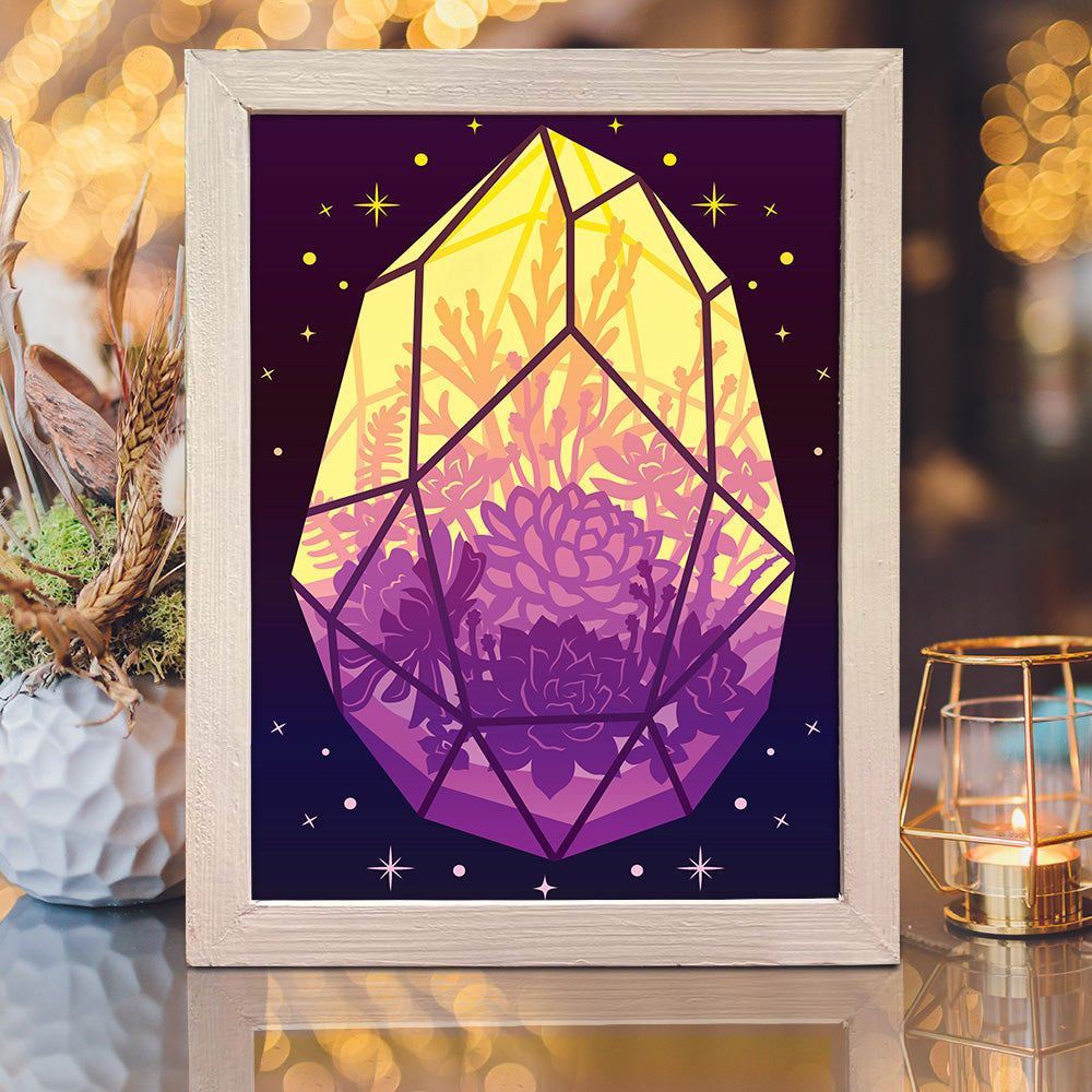 Succulent Plant – 3D Lightbox SVG File for Cricut & Silhouette
