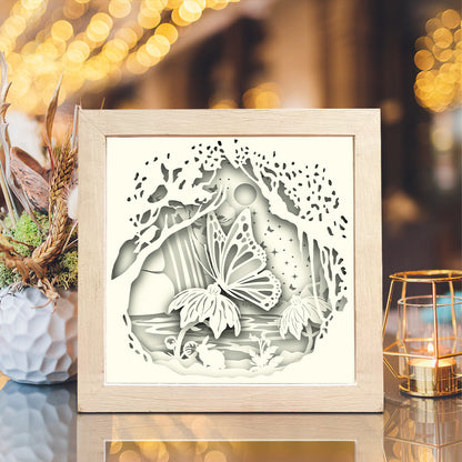 Butterfly 1 Square – 3D Lightbox SVG File for Cricut & Silhouette