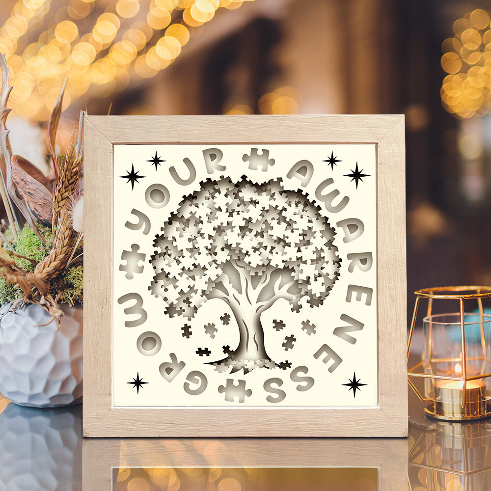 Autism Awareness – 3D Lightbox SVG File for Cricut & Silhouette
