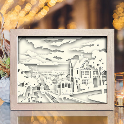 Train Station – 3D Lightbox SVG File for Cricut & Silhouette