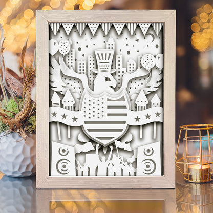Independence Day US – 3D Lightbox SVG File for Cricut & Silhouette
