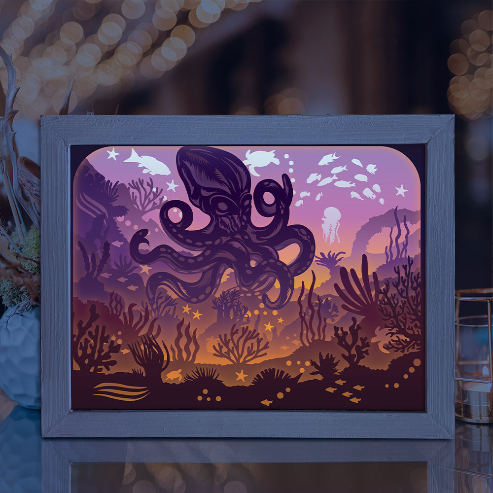 Octopus – 3D Lightbox SVG File for Cricut & Silhouette