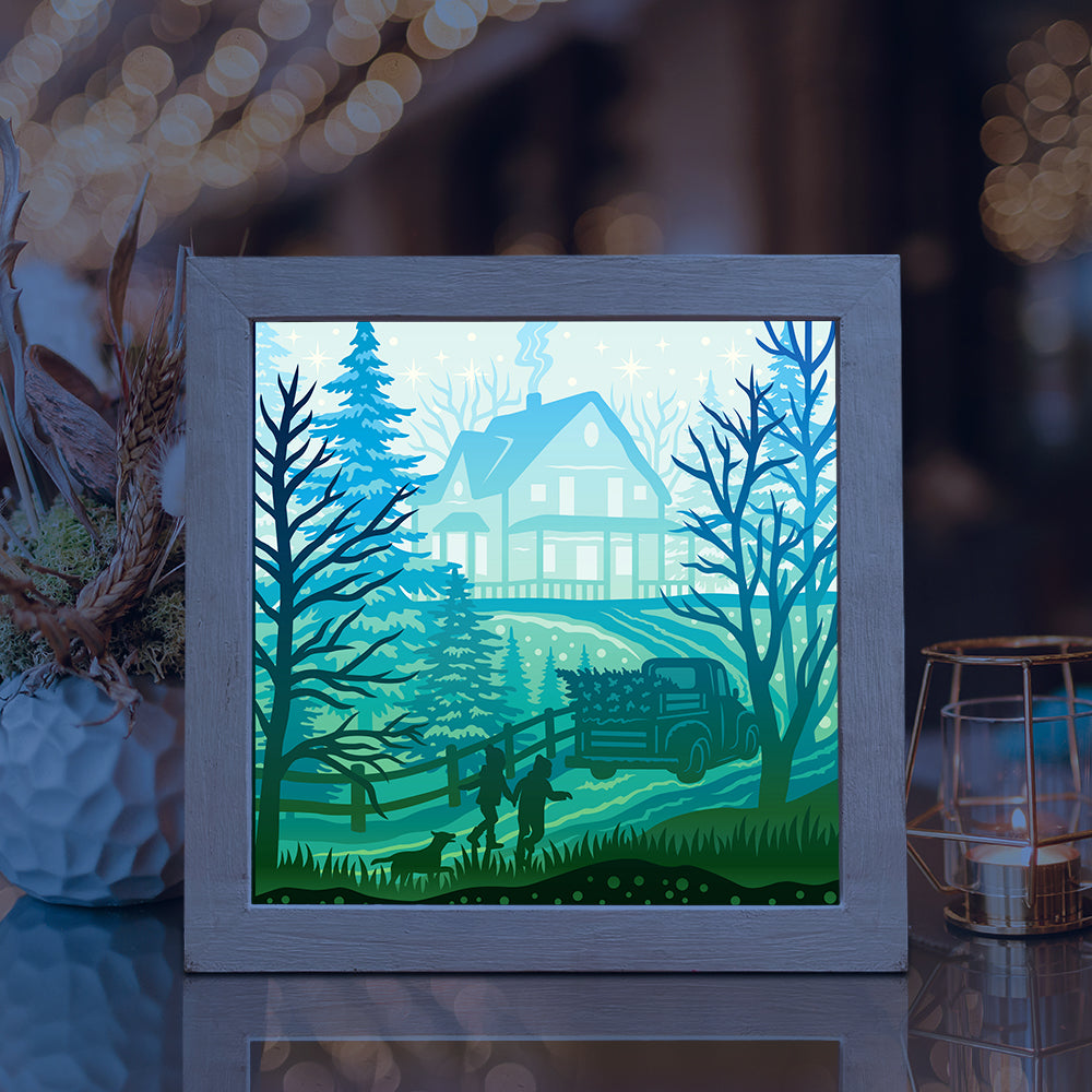 Christmas In The Forest 1 – 3D Lightbox SVG File for Cricut & Silhouette