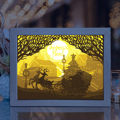 Joyeux Noel 8 – 3D Lightbox SVG File for Cricut & Silhouette