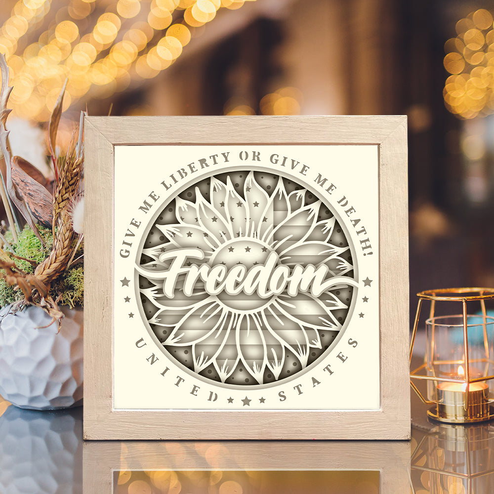 4th Of July Freedom – 3D Lightbox SVG File for Cricut & Silhouette