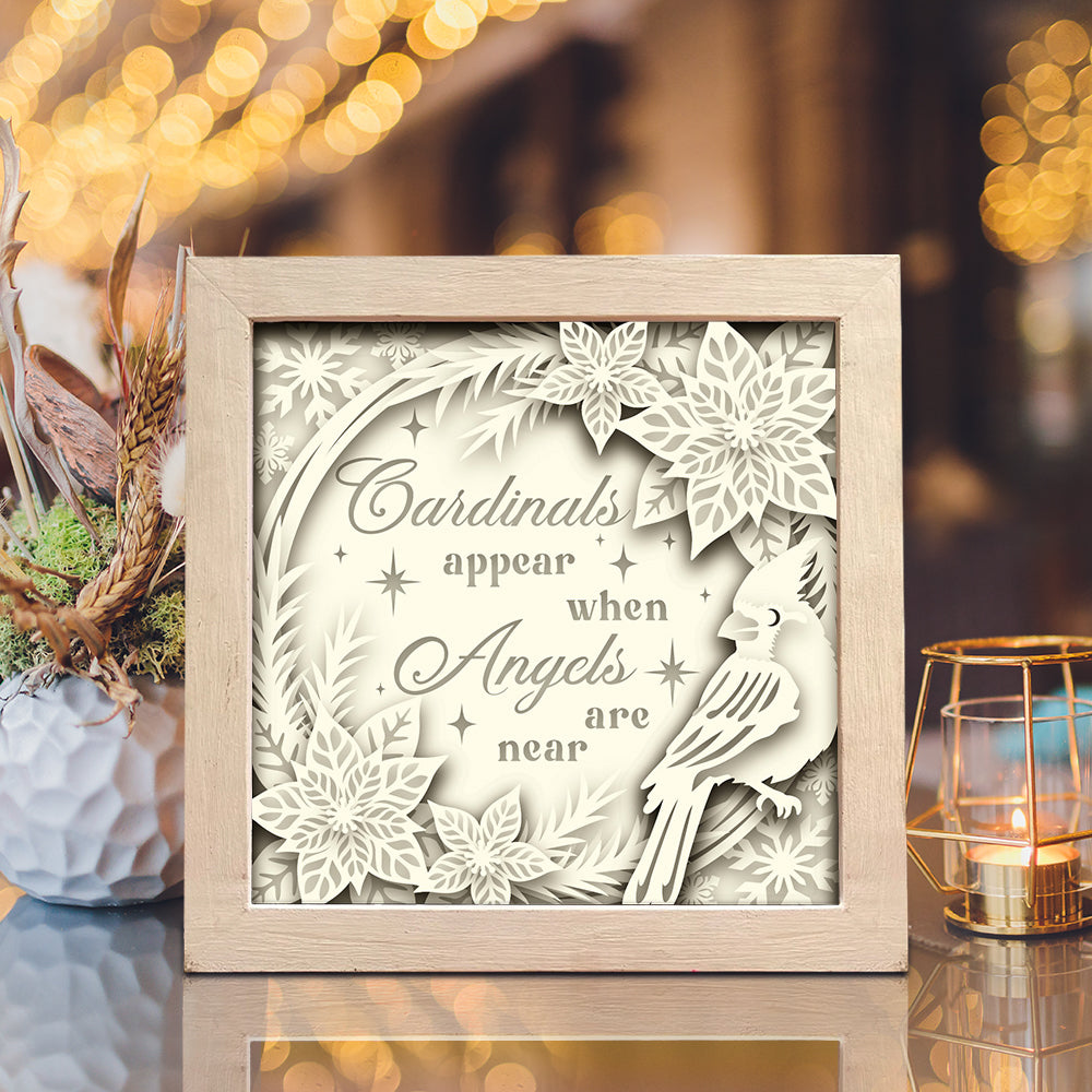 Christmas Cardinal – 3D Shadow Box SVG File for Cricut & Silhouette