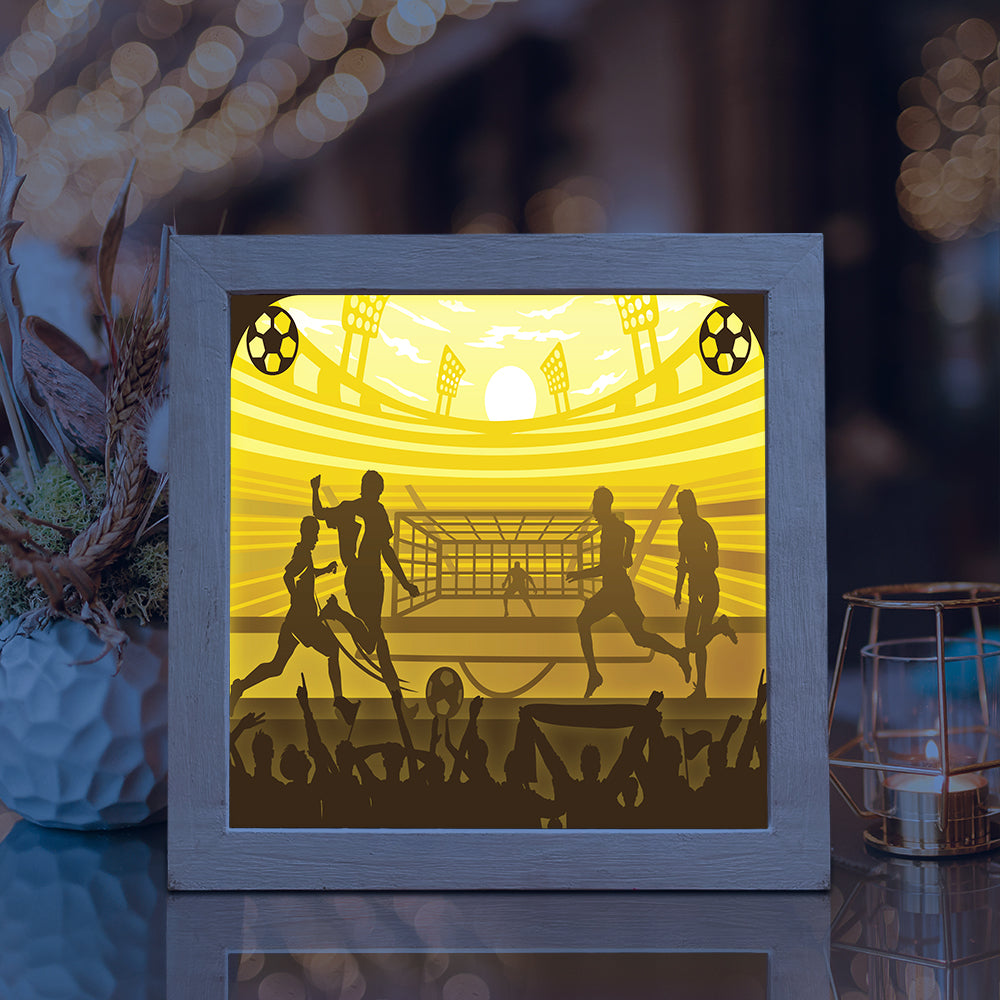 Soccer Square – 3D Lightbox SVG File for Cricut & Silhouette