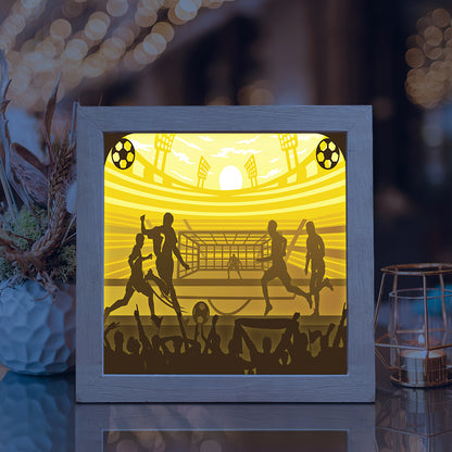 Soccer Square – 3D Lightbox SVG File for Cricut & Silhouette