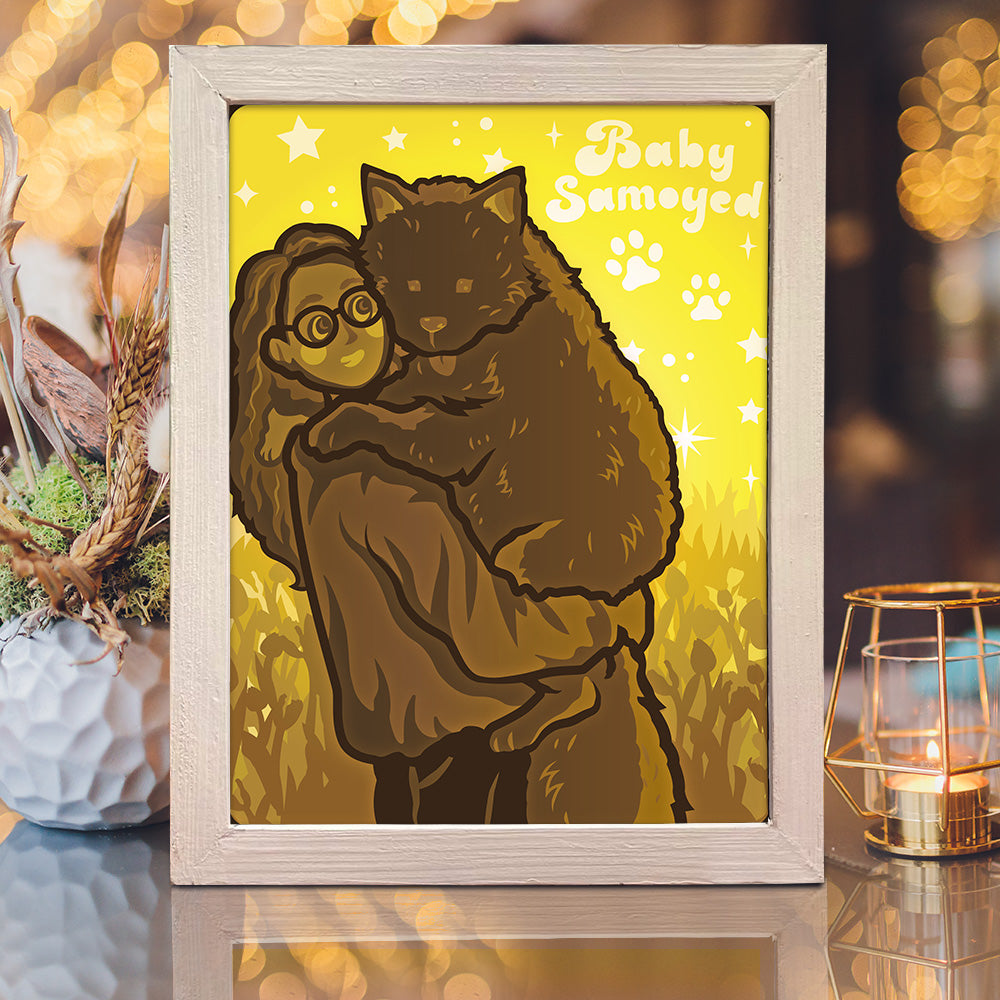 Samoyed – 3D Lightbox SVG File for Cricut & Silhouette