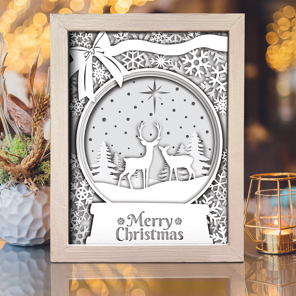 Merry Christmas 15 – 3D Lightbox SVG File for Cricut & Silhouette