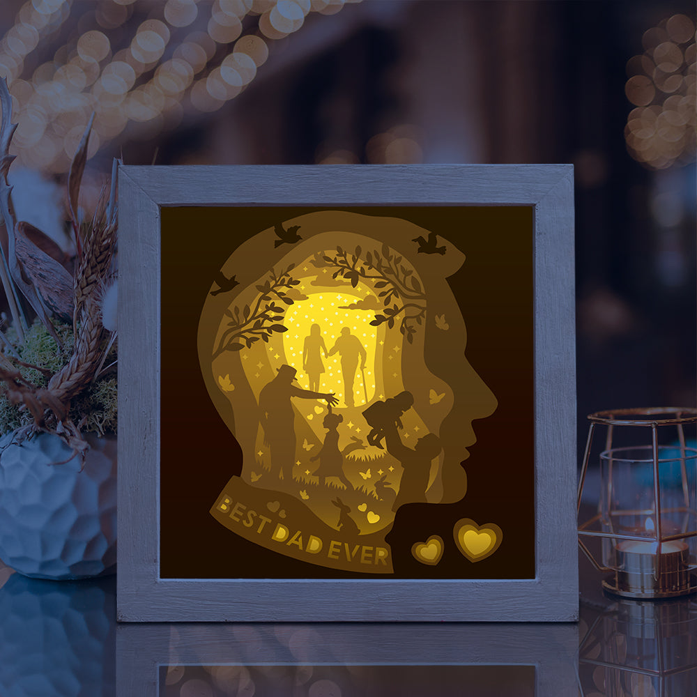 Happy Father's Day 5 - 3D Father Papercut Lightbox File - Cricut File - VEKTOR KRAFT