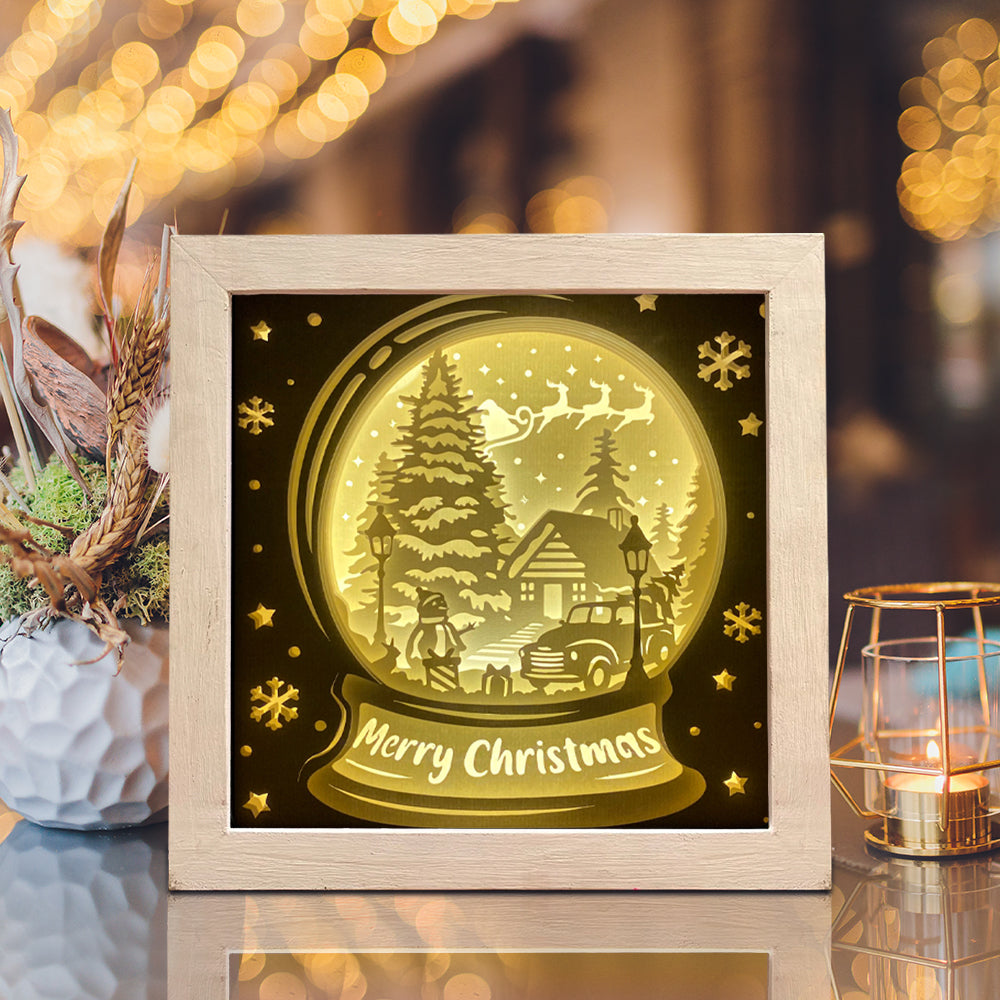Christmas Snowball 2 – 3D Lightbox SVG File for Cricut & Silhouette