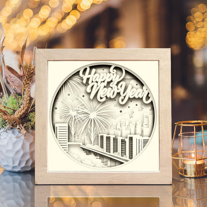Happy New Year – 3D Shadow Box SVG File for Cricut & Silhouette