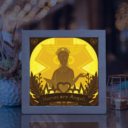 Nurses are Angels – 3D Lightbox SVG File for Cricut & Silhouette