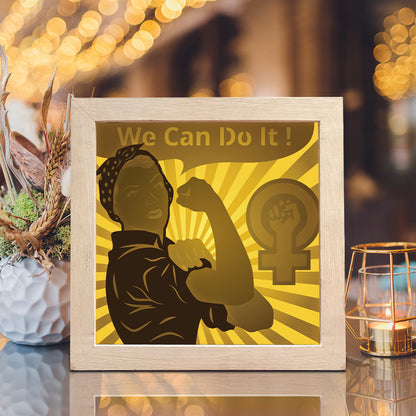 Feminist – 3D Lightbox SVG File for Cricut & Silhouette