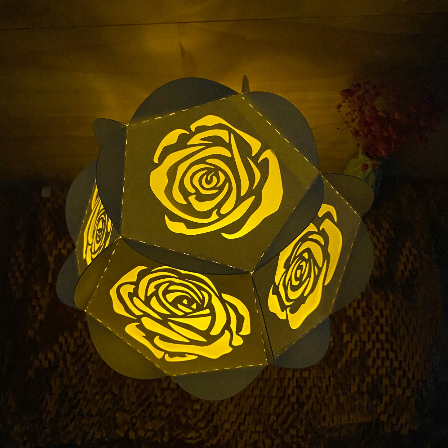 Rose – 3D Lantern SVG File for Cricut & Silhouette