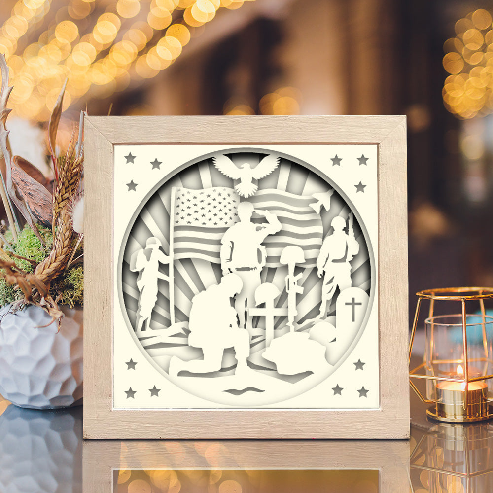 Memorial Day – 3D Lightbox SVG File for Cricut & Silhouette