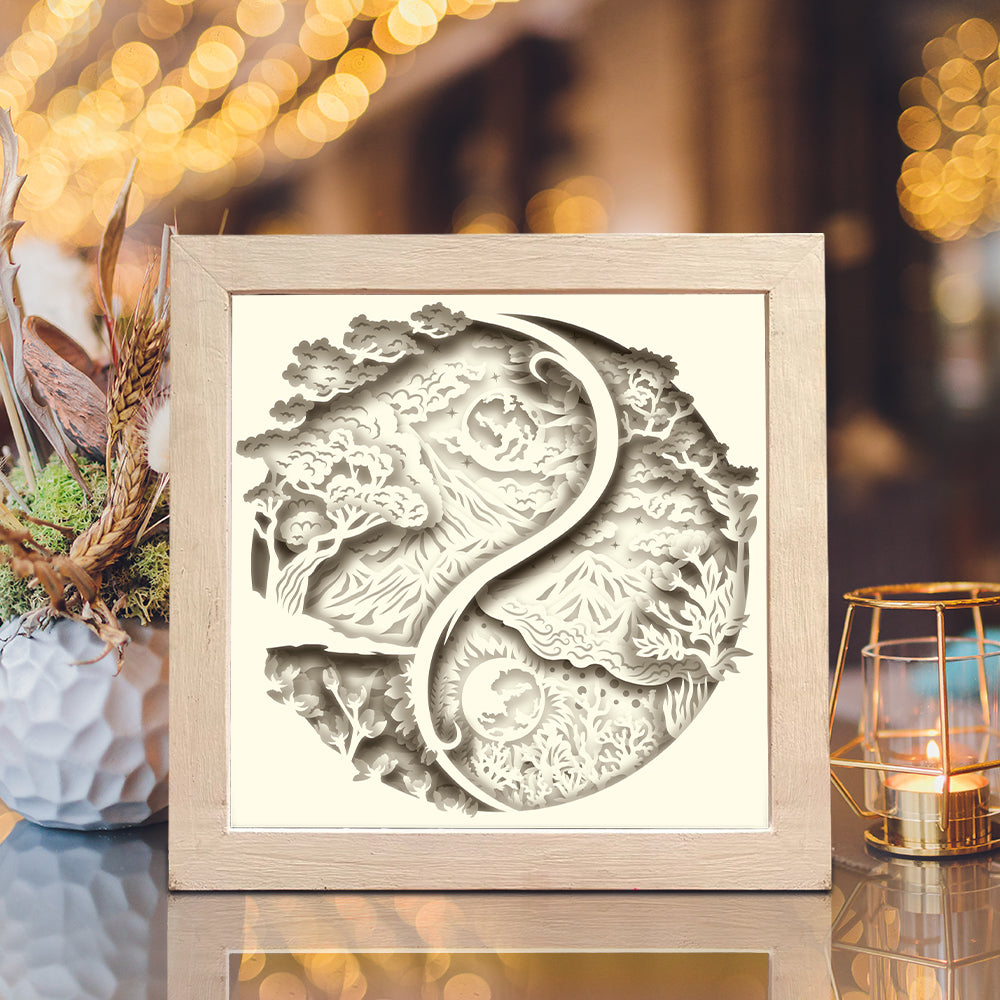 Yin Yang 3 – 3D Lightbox SVG File for Cricut & Silhouette