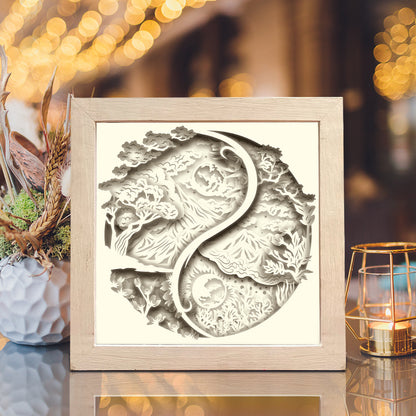 Yin Yang 3 – 3D Lightbox SVG File for Cricut & Silhouette