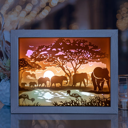 Elephant 1 – 3D Lightbox SVG File for Cricut & Silhouette