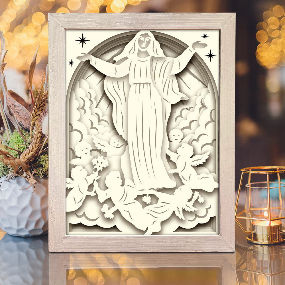 Assumption of Mary – 3D Lightbox SVG File for Cricut & Silhouette