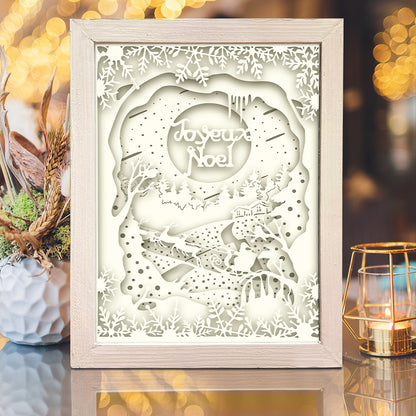 Joyeux Noel 5 – 3D Lightbox SVG File for Cricut & Silhouette