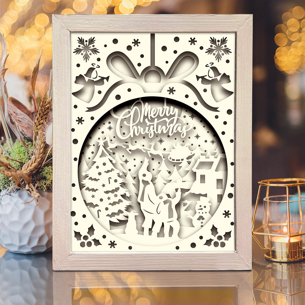 Merry Christmas 17 – 3D Lightbox SVG File for Cricut & Silhouette