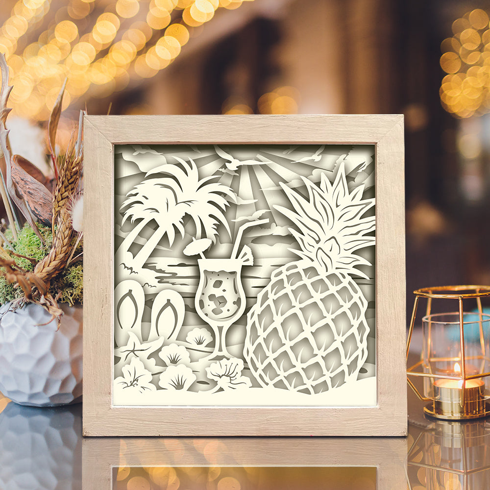 Pineapple – 3D Lightbox SVG File for Cricut & Silhouette