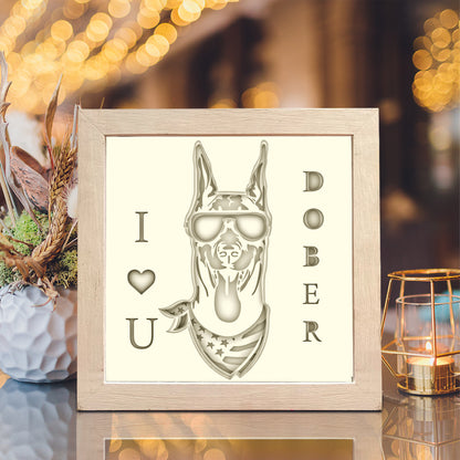 Dobermann – 3D Lightbox SVG File for Cricut & Silhouette
