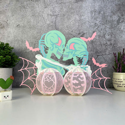Skeletons Couple – 3D Lantern SVG File for Cricut & Silhouette