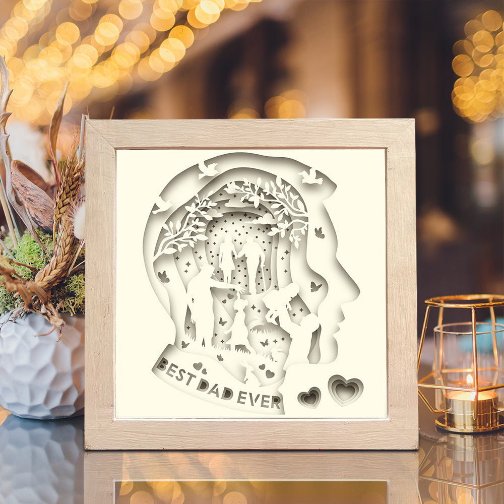 Happy Father's Day 5 - 3D Father Papercut Lightbox File - Cricut File - VEKTOR KRAFT