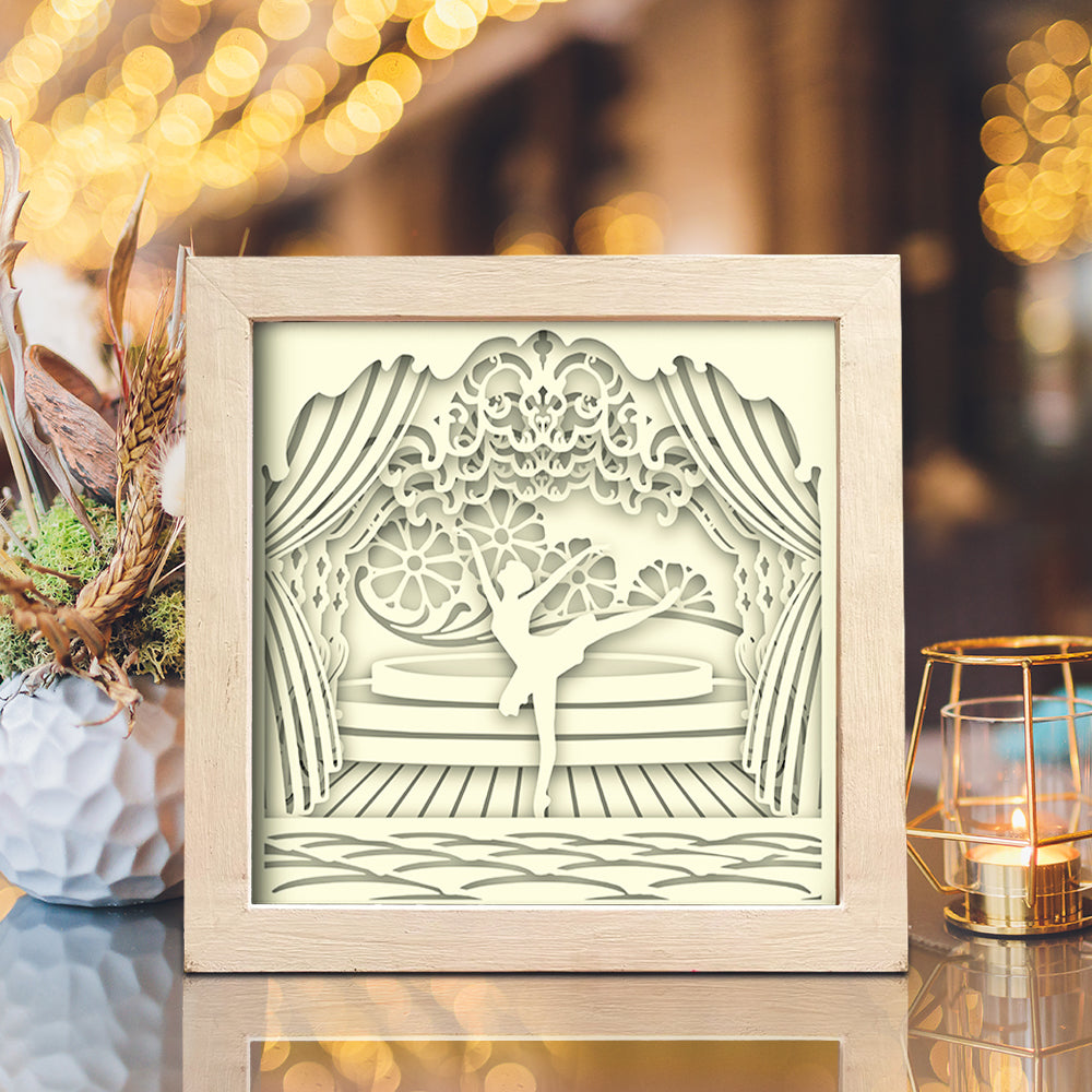 Ballet 1 square – 3D Lightbox SVG File for Cricut & Silhouette