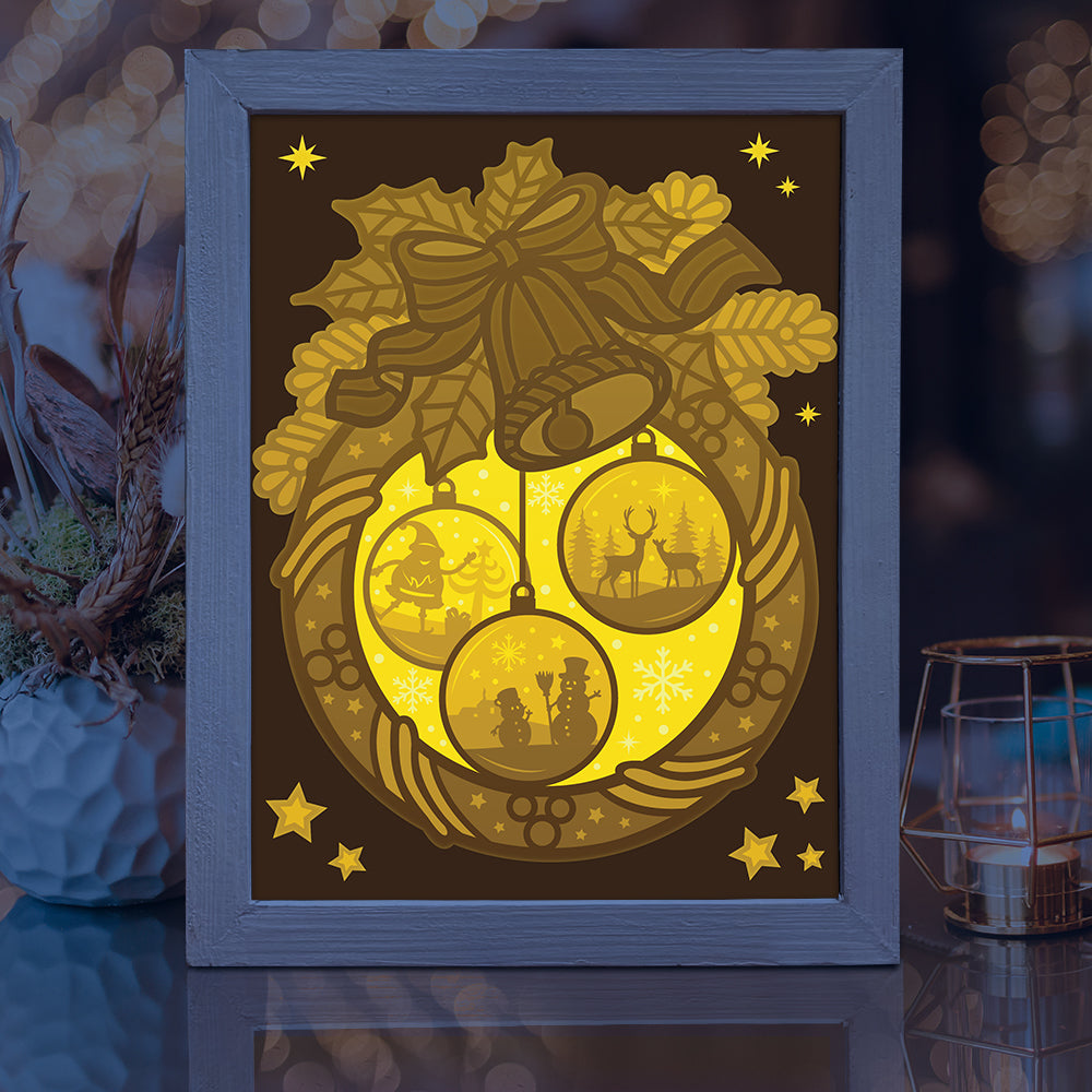 Merry Christmas 20 – 3D Lightbox SVG File for Cricut & Silhouette