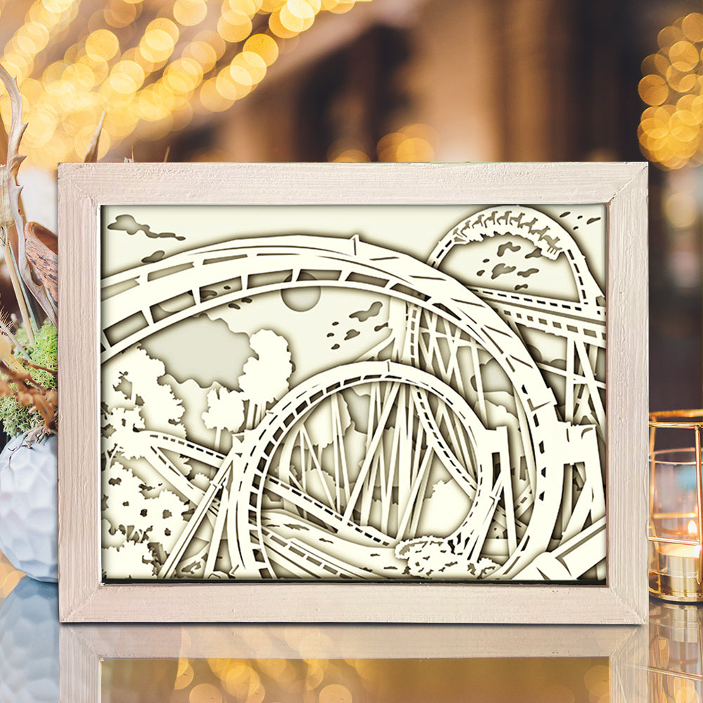 Roller Coaster – 3D Lightbox SVG File for Cricut & Silhouette