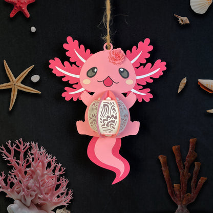 Pink Axolotl – 3D Lantern SVG File for Cricut & Silhouette