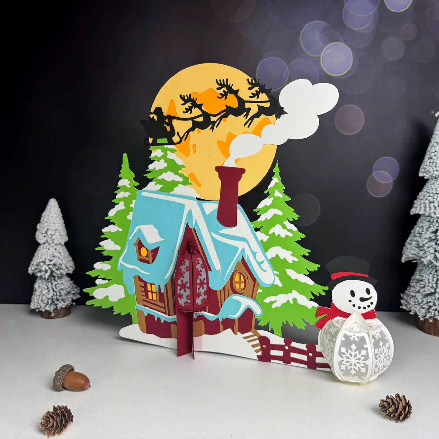 Christmas Village 2 - 3D Lantern File - Cricut File  - VEKTOR KRAFT