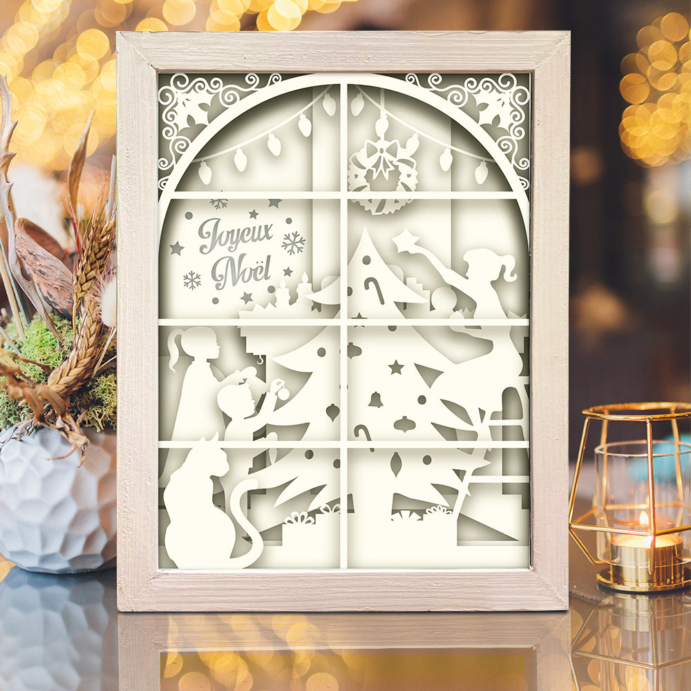 Joyeux Noel 12 – 3D Lightbox SVG File for Cricut & Silhouette