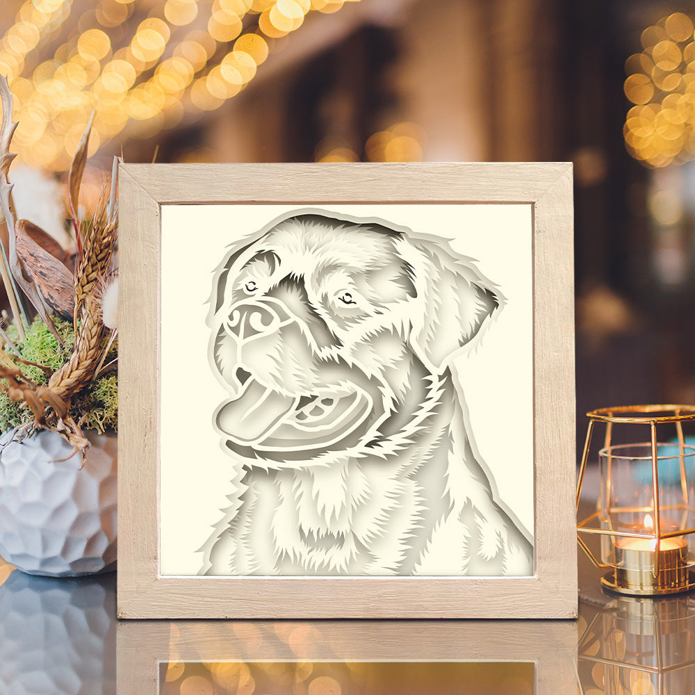 Rottweiler – 3D Lightbox SVG File for Cricut & Silhouette