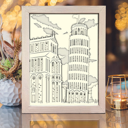 Pisa Tower – 3D Lightbox SVG File for Cricut & Silhouette