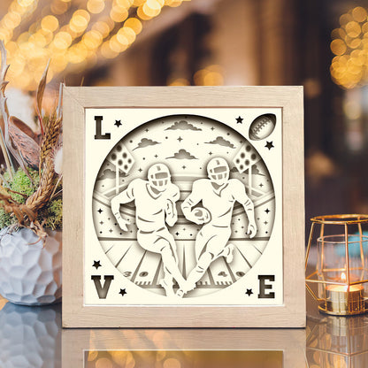 Rugby – 3D Lightbox SVG File for Cricut & Silhouette