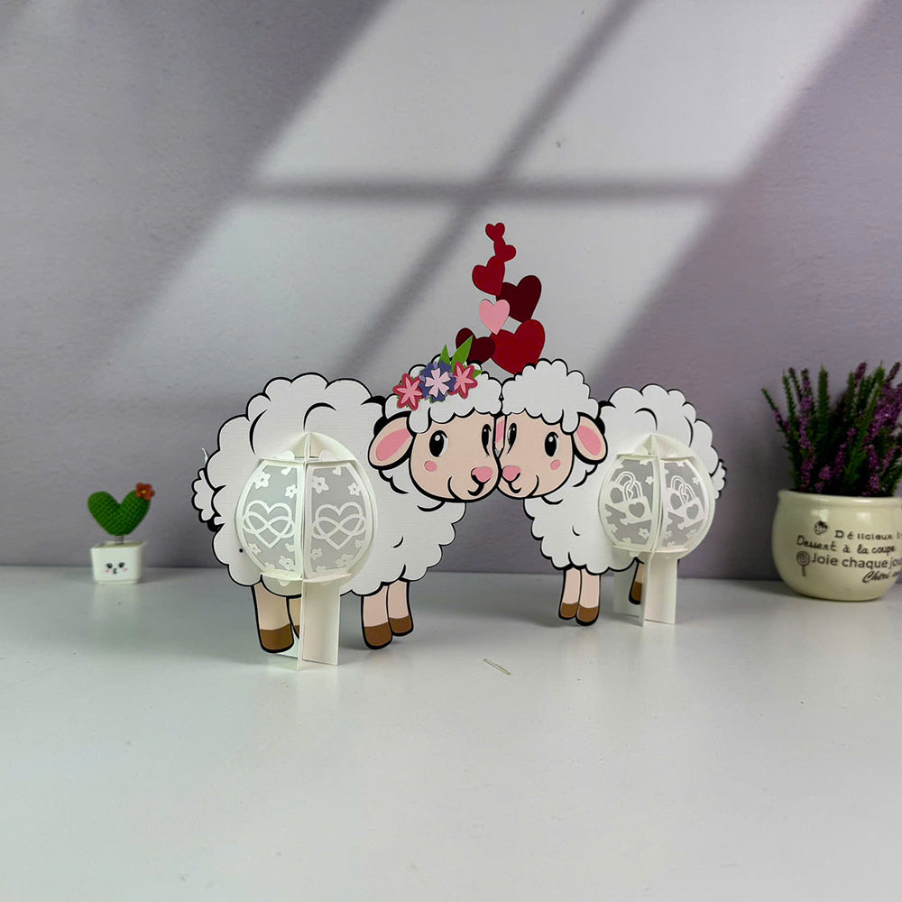 Sheep Couple – 3D Lantern SVG File for Cricut & Silhouette