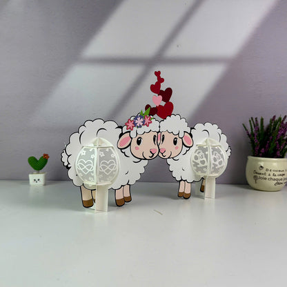 Sheep Couple – 3D Lantern SVG File for Cricut & Silhouette