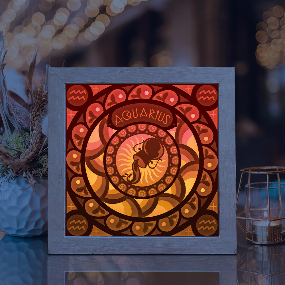 Aquarius – 3D Lightbox SVG File for Cricut & Silhouette